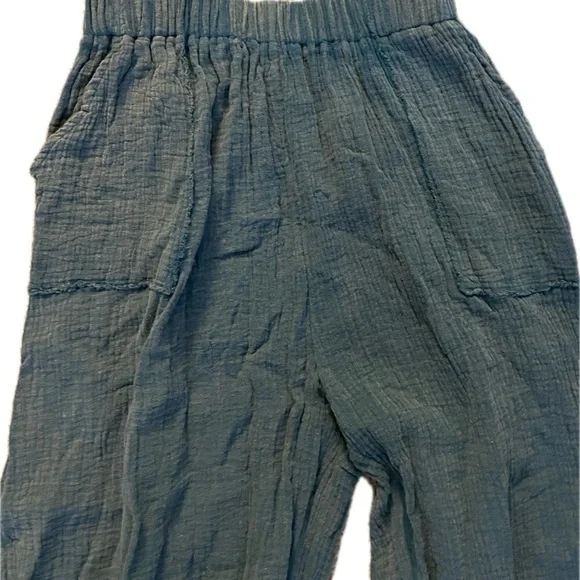 Umgee Teal Textured Pants - Picture 2 of 3